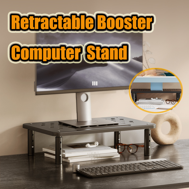 Tablet Lap Desk - ชั้นวางคอมพิวเตอร์ปรับระดับได้ ขาตั้งจอภาพแบบยืดหดได้ ขาตั้งหน้าจอคอมพิวเตอร์ยกสูง ลดอาการปวดคอ อุปกรณ์จัดเก็บสำหรับสำนักงาน