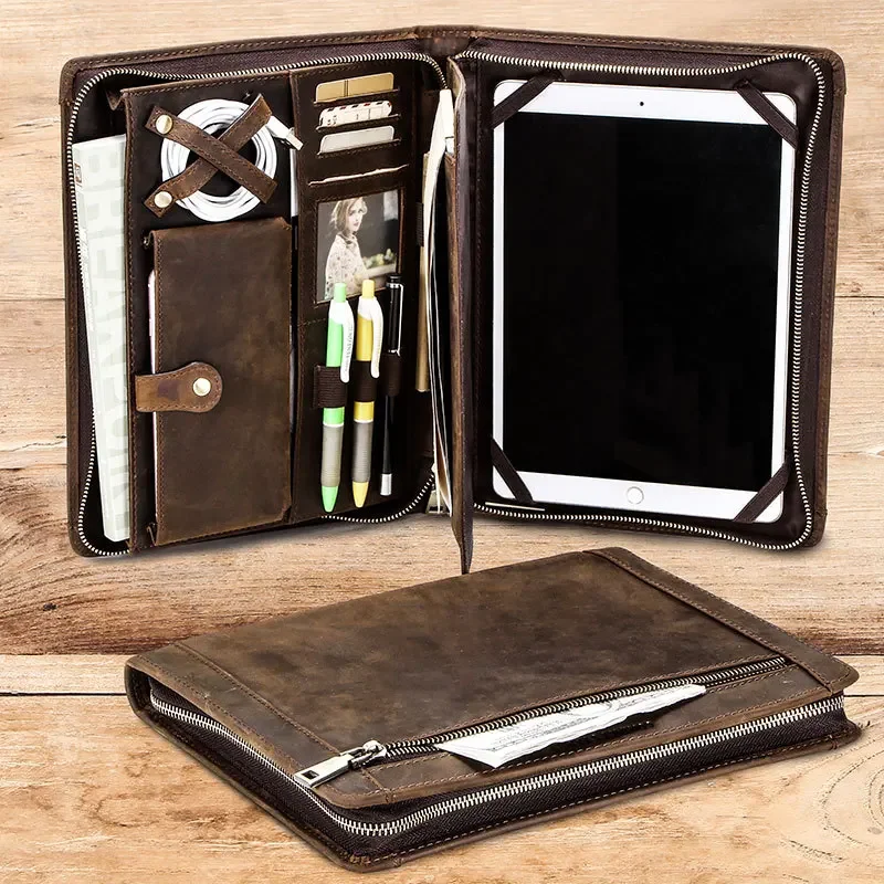 Tablet Tech Accessories - กระเป๋าเก็บแท็บเล็ตสำหรับไอแพดพร้อมช่องใส่ปากกา สายดาต้า อุปกรณ์จัดระเบียบโทรศัพท์ อุปกรณ์เสริมเทคโนโลยี หนัง