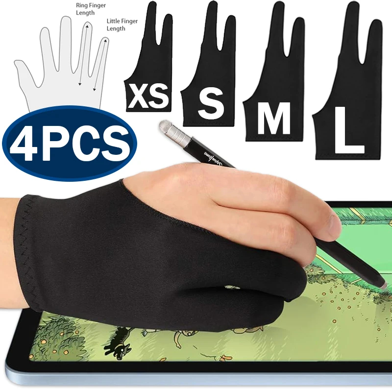 Drawing Glove Artist - ถุงมือสำหรับวาดภาพ ป้องกันการสัมผัสโดยฝ่ามือ แบบสองนิ้ว สำหรับ Apple iPad