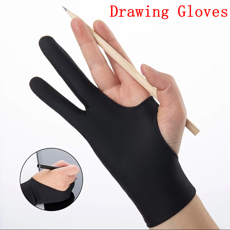 Drawing Glove Artist - สองนิ้ว Anti-fouling วาดถุงมือสําหรับศิลปินวาดดินสอกราฟิกแท็บเล็ตปากกาปาล์มปฏิเสธถุงมือสําหรับ iPad และ Android
