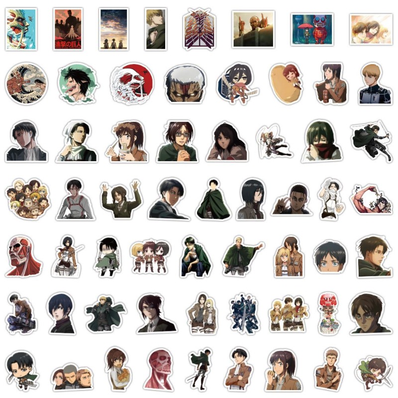 Tablet Cute Accessories - 60 ชิ้นสติกเกอร์อนิเมะ Attack on Titan น่ารักสวยงาม