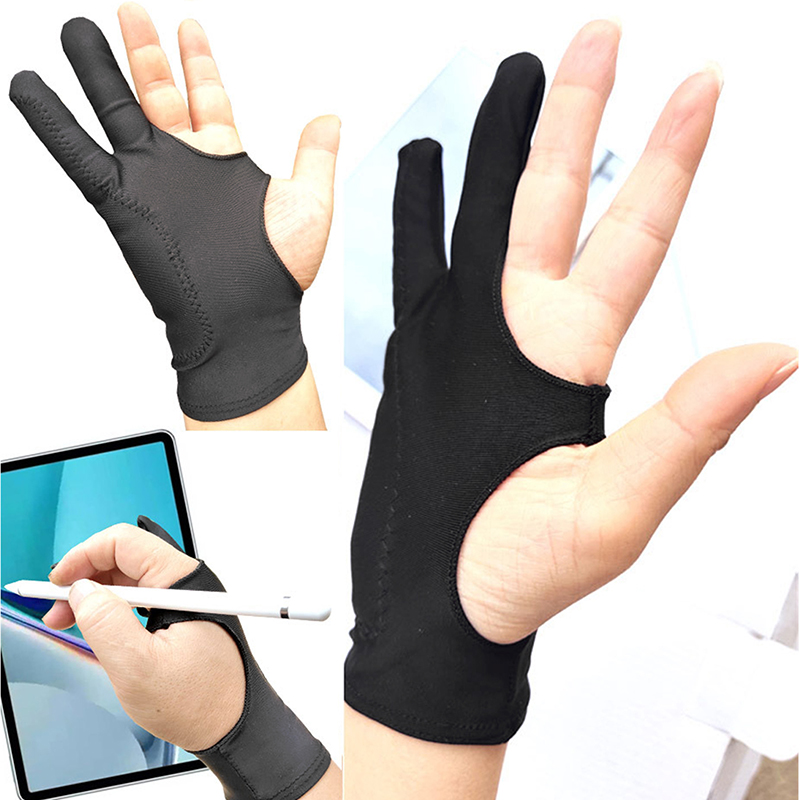 Drawing Glove Artist - ถุงมือวาดภาพ Anti-touch ถุงมือสองนิ้วสําหรับ iPad แท็บเล็ตการวาดภาพกราฟิก Sketch