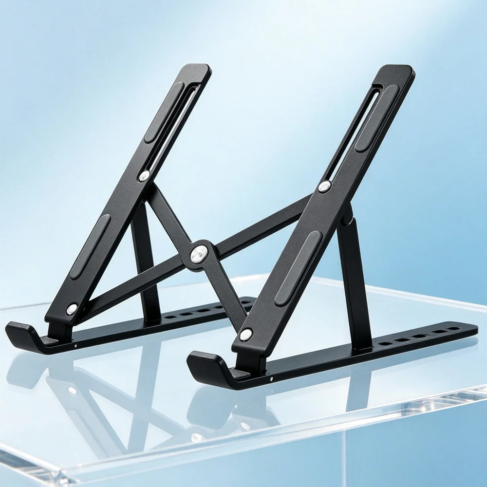 Cooling Stand Tablet - ขาตั้งแล็ปท็อปอะลูมิเนียมอัลลอยด์ พับได้ กันลื่น ฐานรองโน้ตบุ๊ก ยกสูง ช่วยระบายความร้อน