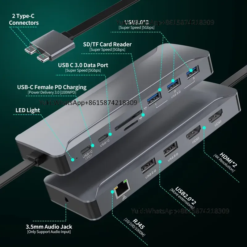 ฮับด็อกกิ้งสถานี 5 พอร์ต USB พ - Usb Hub Type C บทวิจารณ์และราคา